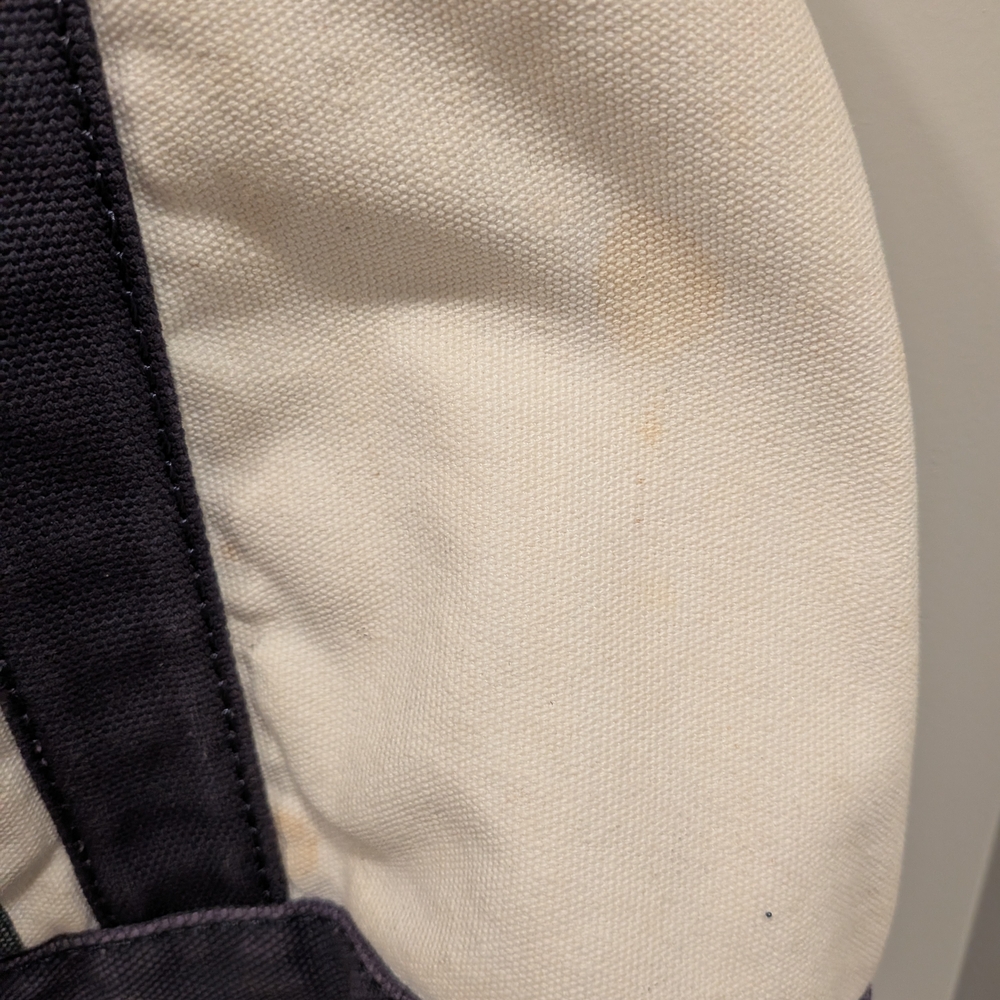 Lands' End Navy and Cream Tote Bag - Picture 4 of 6
